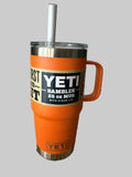 Yeti Rambler 25oz Orange Mug with Straw Top