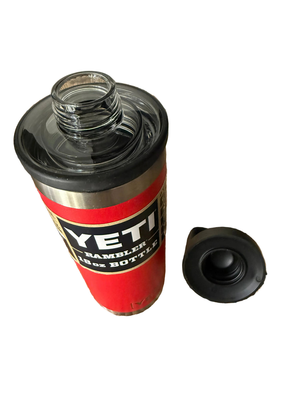 Yeti Rambler Red 18oz Bottle With Black Twist Top