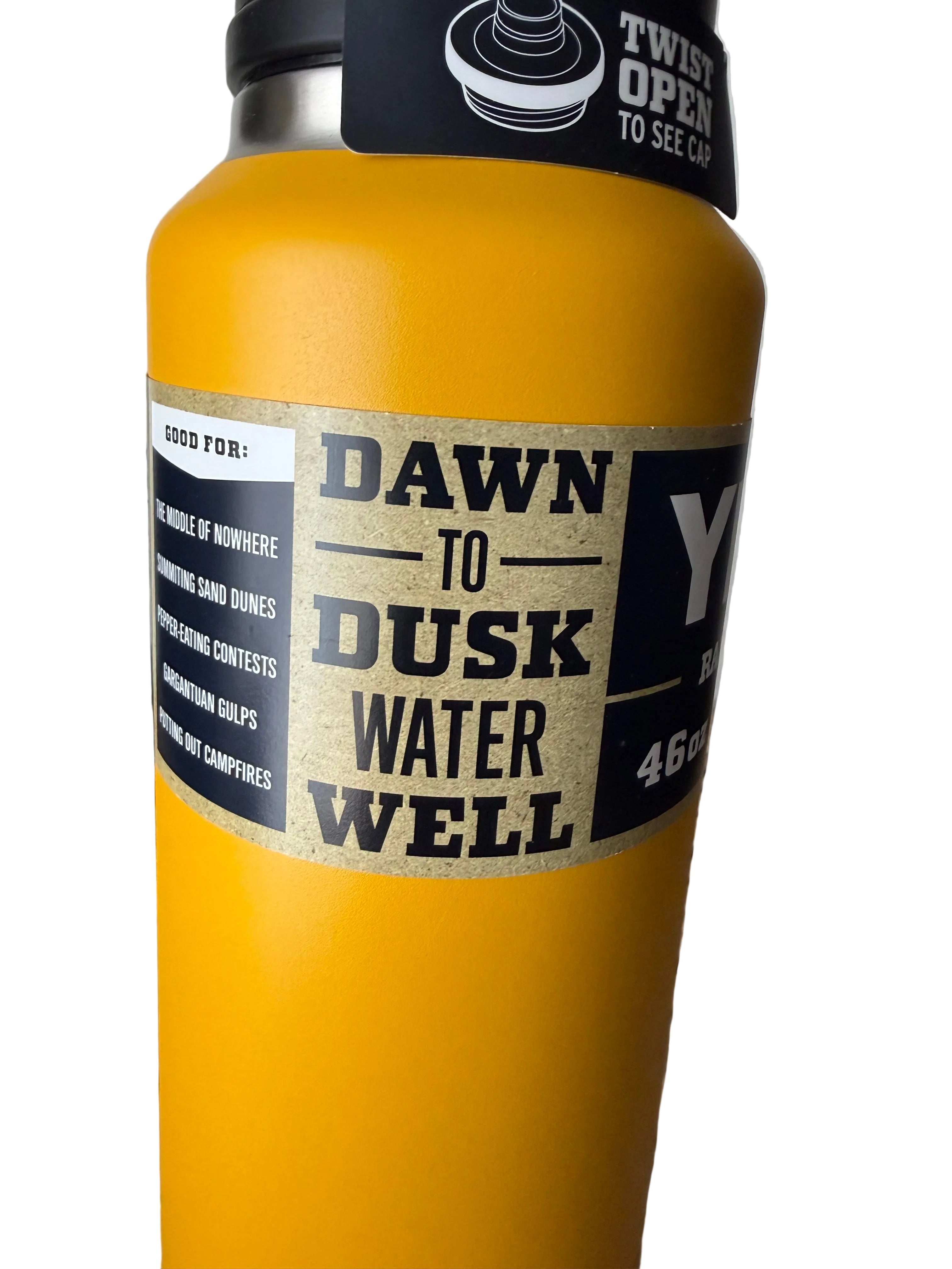 Yeti Rambler 46oz yellow Bottle with Black twist Top