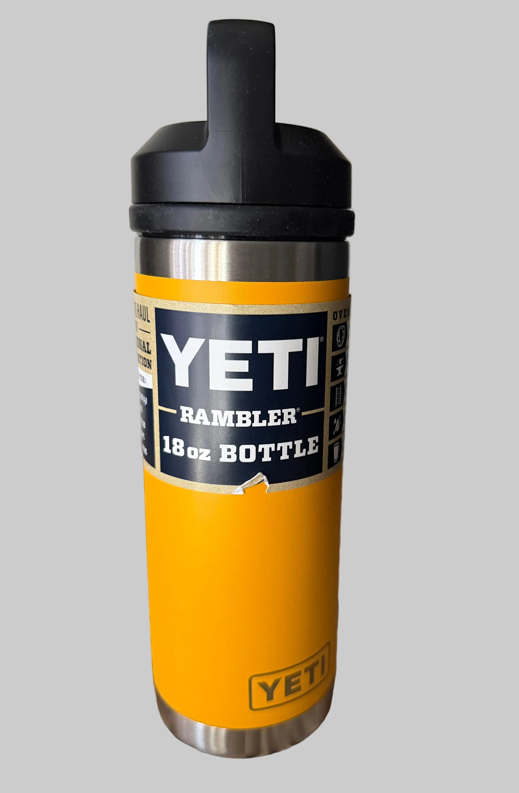 Yeti Rambler Yellow 18oz Bottle with Black Top