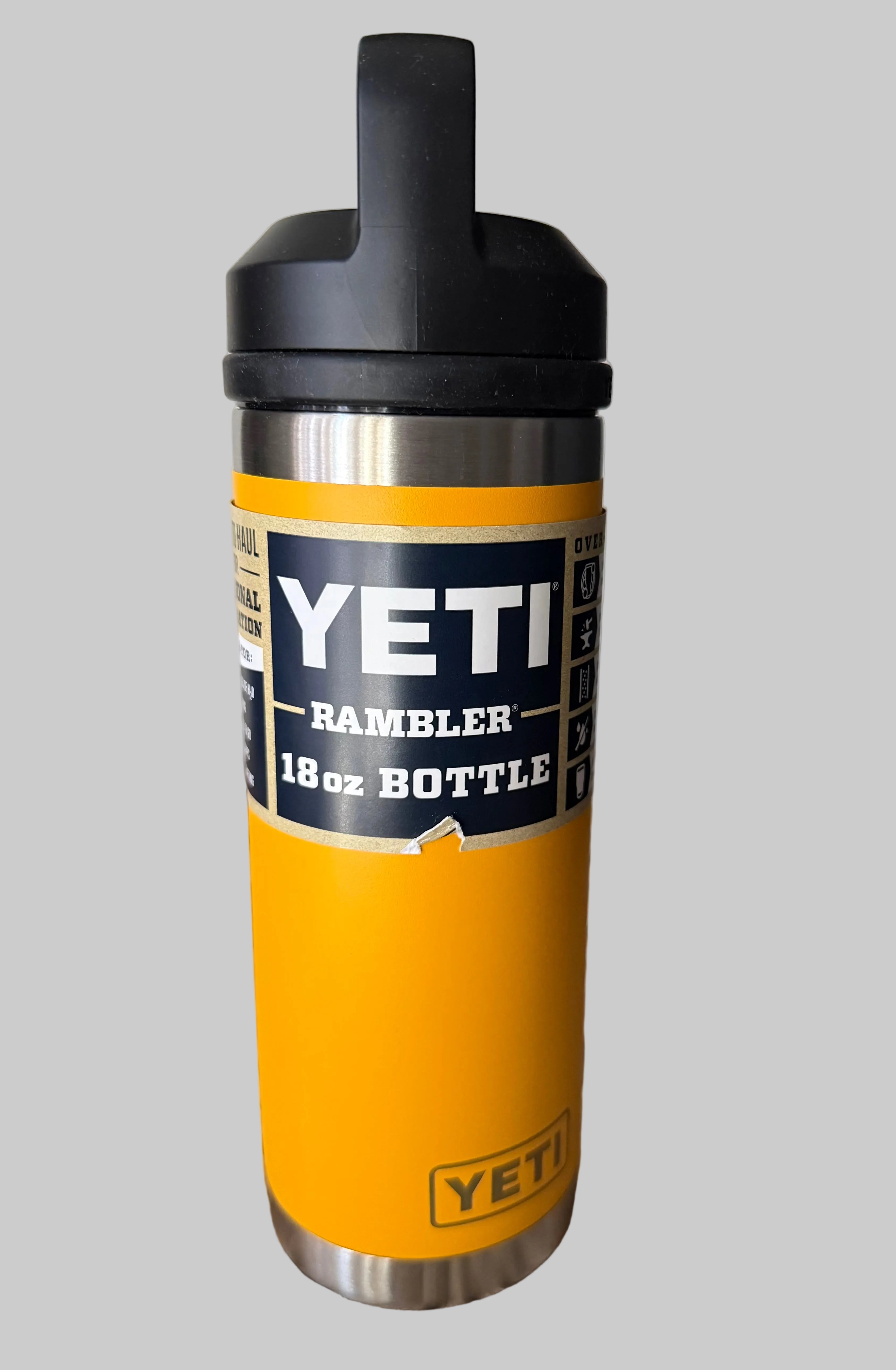 Yeti Rambler Yellow 18oz Bottle with Black Top