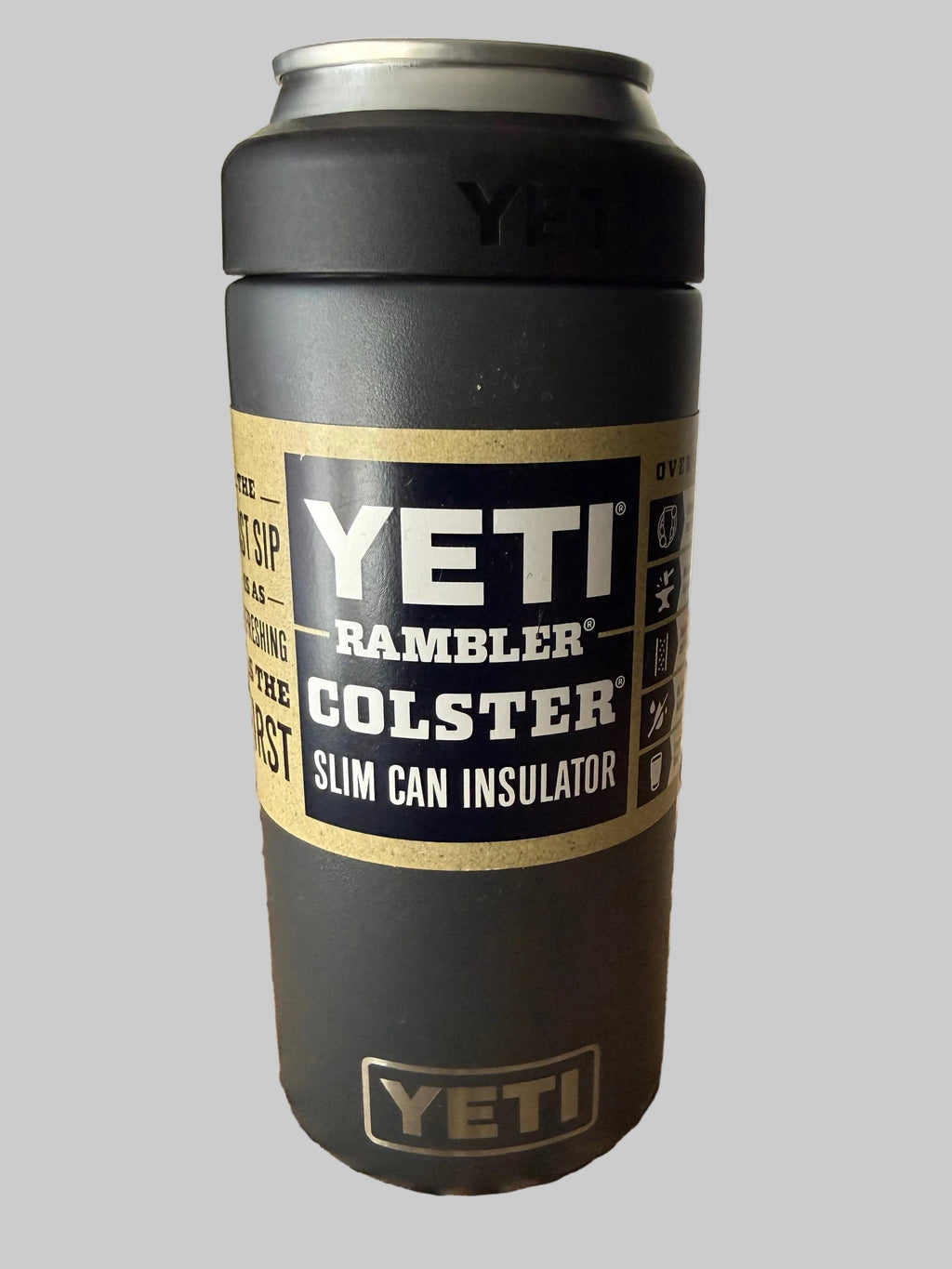 Yeti Rambler Gray Colster Slim Can Insulator