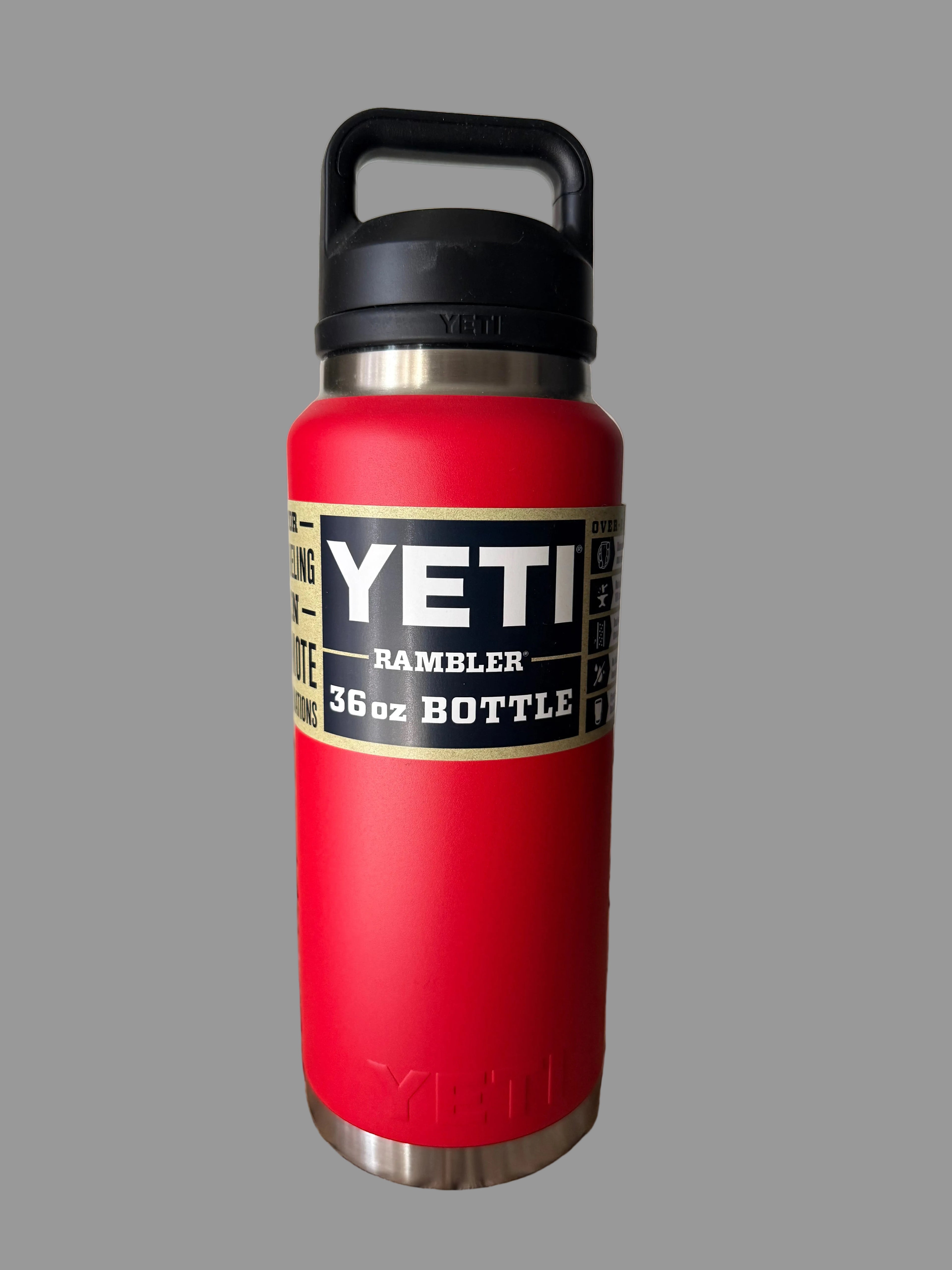 Yeti Rambler Red 36oz Bottle With Black Top