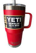 Yeti Rambler Mug 35oz Red with Straw Lid