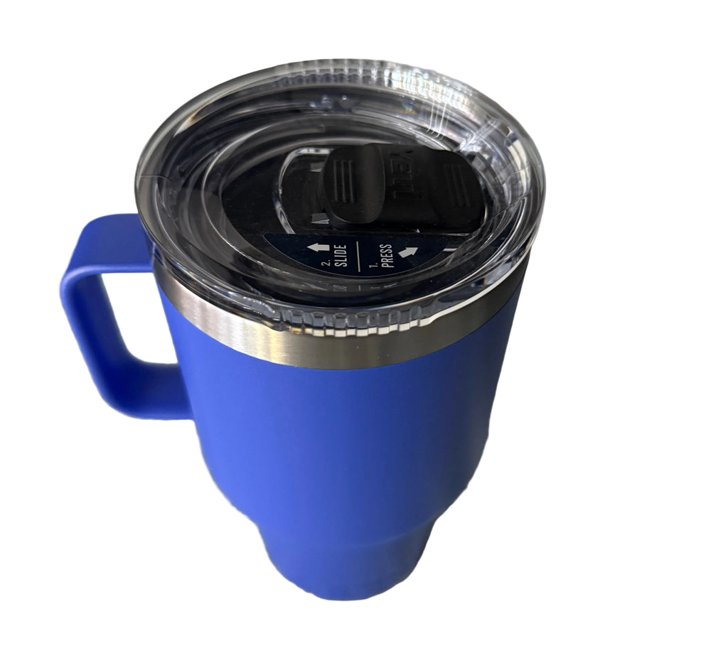 Yeti Rambler Blue 35oz with optional slide lid