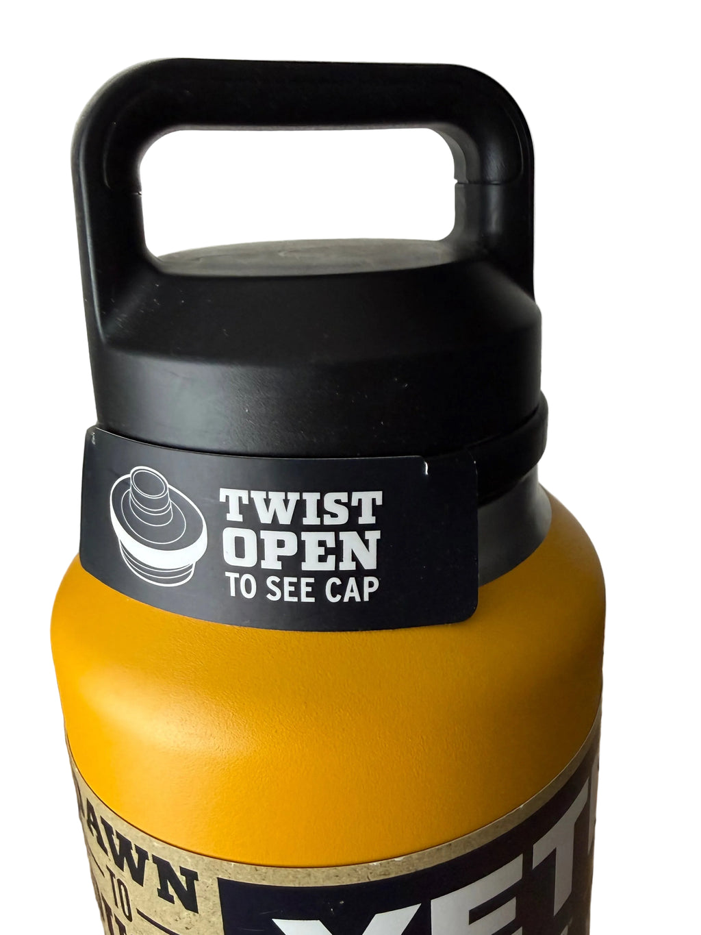 Yeti Rambler 46oz yellow Bottle with Black twist Top