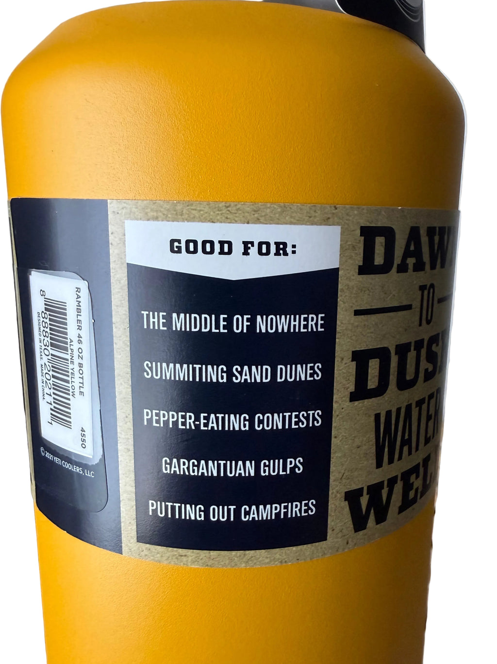 Yeti Rambler 46oz yellow Bottle with Black twist Top